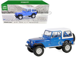 1978 Jeep CJ 7 Renegade Captain Blue Metallic with White Top Artisan Collection Series 1/18 Diecast Model Car Greenlight 19139