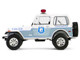 1982 Jeep CJ 7 Clearwater Florida Police Department White and Light Blue Artisan Collection Series 1/18 Diecast Model Car Greenlight 19140
