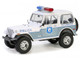 1982 Jeep CJ 7 Clearwater Florida Police Department White and Light Blue Artisan Collection Series 1/18 Diecast Model Car Greenlight 19140