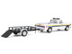 1990 Dodge Ram D250 Pickup Truck Philadelphia PA Police Department White with Stripes and Utility Trailer Hot Pursuit Hitch & Tow Series 1 1/64 Diecast Model Cars Greenlight 32315A