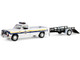 1990 Dodge Ram D250 Pickup Truck Philadelphia PA Police Department White with Stripes and Utility Trailer Hot Pursuit Hitch & Tow Series 1 1/64 Diecast Model Cars Greenlight 32315A