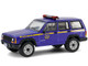 2001 Jeep Cherokee New York State Police Blue with Yellow Stripes and Small Cargo Trailer Hot Pursuit Hitch & Tow Series 1 1/64 Diecast Model Cars Greenlight 32315B
