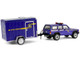 2001 Jeep Cherokee New York State Police Blue with Yellow Stripes and Small Cargo Trailer Hot Pursuit Hitch & Tow Series 1 1/64 Diecast Model Cars Greenlight 32315B