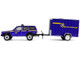 2001 Jeep Cherokee New York State Police Blue with Yellow Stripes and Small Cargo Trailer Hot Pursuit Hitch & Tow Series 1 1/64 Diecast Model Cars Greenlight 32315B