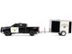 2023 Chevrolet Silverado Pickup Truck California Highway Patrol Black and White with Small Cargo Trailer Hot Pursuit Hitch & Tow Series 1 1/64 Diecast Model Cars Greenlight 32315C