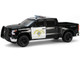 2023 Chevrolet Silverado Pickup Truck California Highway Patrol Black and White with Small Cargo Trailer Hot Pursuit Hitch & Tow Series 1 1/64 Diecast Model Cars Greenlight 32315C