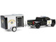2023 Chevrolet Silverado Pickup Truck California Highway Patrol Black and White with Small Cargo Trailer Hot Pursuit Hitch & Tow Series 1 1/64 Diecast Model Cars Greenlight 32315C