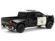 2023 Chevrolet Silverado Pickup Truck California Highway Patrol Black and White with Small Cargo Trailer Hot Pursuit Hitch & Tow Series 1 1/64 Diecast Model Cars Greenlight 32315C