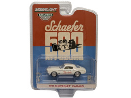 1971 Chevrolet Camaro 1971 Schaefer 500 at Pocono Raybestos Official Pace Car White with White Interior Hobby Exclusive Series 1/64 Diecast Model Car Greenlight 30397