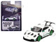 Porsche 911 992 GT3 RS White with Green Stripes and Wheels Tribute to Carrera RS Package Limited Edition 1/64 Diecast Model Car Mini GT MGT00827