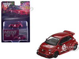 ABARTH 595 #49 LB Works x Abas Works Red Limited Edition 1/64 Diecast Model Car Mini GT MGT00963