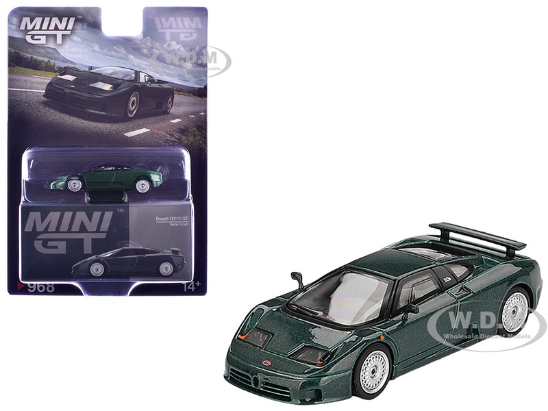 Bugatti EB110 GT Verde Scuro Dark Green Metallic Limited Edition 1/64 Diecast Model Car Mini GT MGT00968