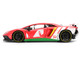 Lamborghini Aventador SV Red with Graphics and Knuckles Diecast Figure Sonic The Hedgehog Franchise Hollywood Rides Series 1/24 Diecast Model Jada 36264