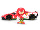 Lamborghini Aventador SV Red with Graphics and Knuckles Diecast Figure Sonic The Hedgehog Franchise Hollywood Rides Series 1/24 Diecast Model Jada 36264
