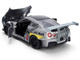 2009 Nissan GT R R35 Ben Sopra Brushed Metal with Black Top and Graphics and Mechagodzilla Diecast Figure Godzilla Franchise Anime Hollywood Rides Series 1/24 Diecast Model Jada 36285