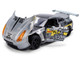 2009 Nissan GT R R35 Ben Sopra Brushed Metal with Black Top and Graphics and Mechagodzilla Diecast Figure Godzilla Franchise Anime Hollywood Rides Series 1/24 Diecast Model Jada 36285