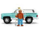 1980 Chevrolet Blazer Light Green with White Top and Graphics and Smokey Bear Diecast Figure Smokey Bear Hollywood Rides Series 1/24 Diecast Model Jada 36294