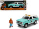 1980 Chevrolet Blazer Light Green with White Top and Graphics and Smokey Bear Diecast Figure Smokey Bear Hollywood Rides Series 1/24 Diecast Model Jada 36294