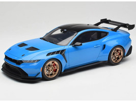 2024 Ford Mustang GTD Grabber Blue with Black Top 1/18 Model Car GT Spirit GT473