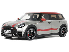2021 Mini Clubman F54 JCW Melting Silver with Red Stripes and Top Limited Edition to 999 pieces Worldwide 1/18 Model Car Otto Mobile OT1106