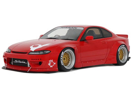 2014 Nissan Silvia S15 RHD Right Hand Drive Rocket Bunny Red with Graphics Limited Edition to 2000 pieces Worldwide 1/18 Model Car Otto Mobile OT1115