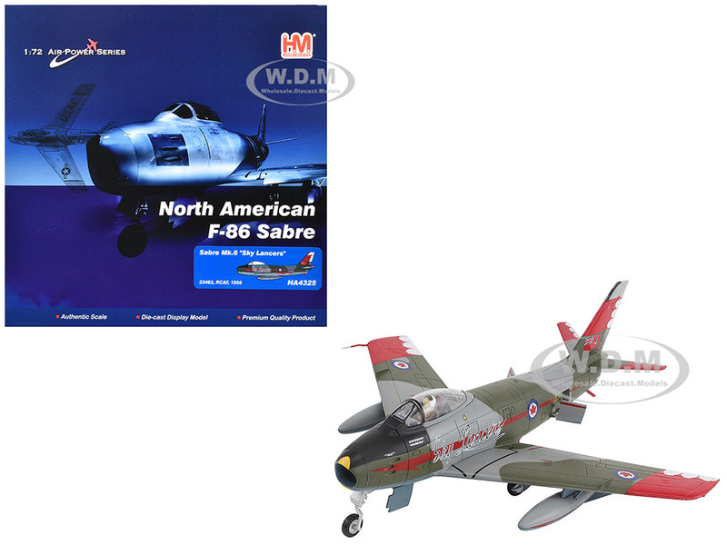 Canadair Sabre Mk 6 Fighter Aircraft Sky Lancers 1956 Royal Canadian Air Force Air Power Series 1/72 Diecast Model Hobby Master HA4325