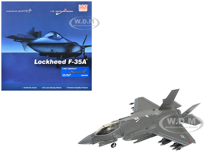 Lockheed Martin F 35A Lightning II Aircraft 5345 354th Operations Group Eielson Air Force Base Alaska 2020s United States Air Force Air Power Series 1/72 Diecast Model Hobby Master HA4446