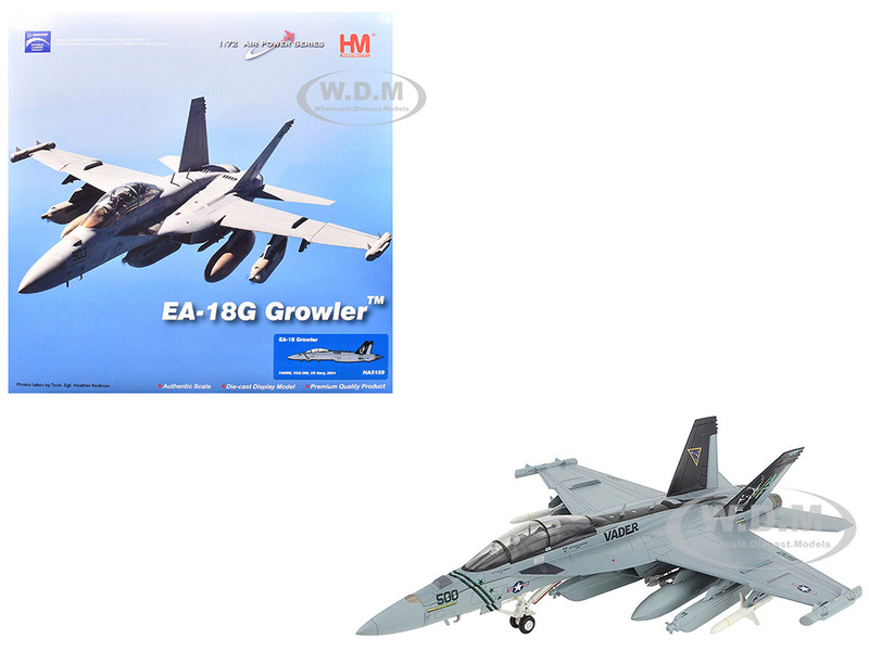 Boeing EA 18 Growler Aircraft VAQ 209 Star Warriors AF500 Vader 2024 United States Navy Air Power Series 1/72 Diecast Model Hobby Master HA5159