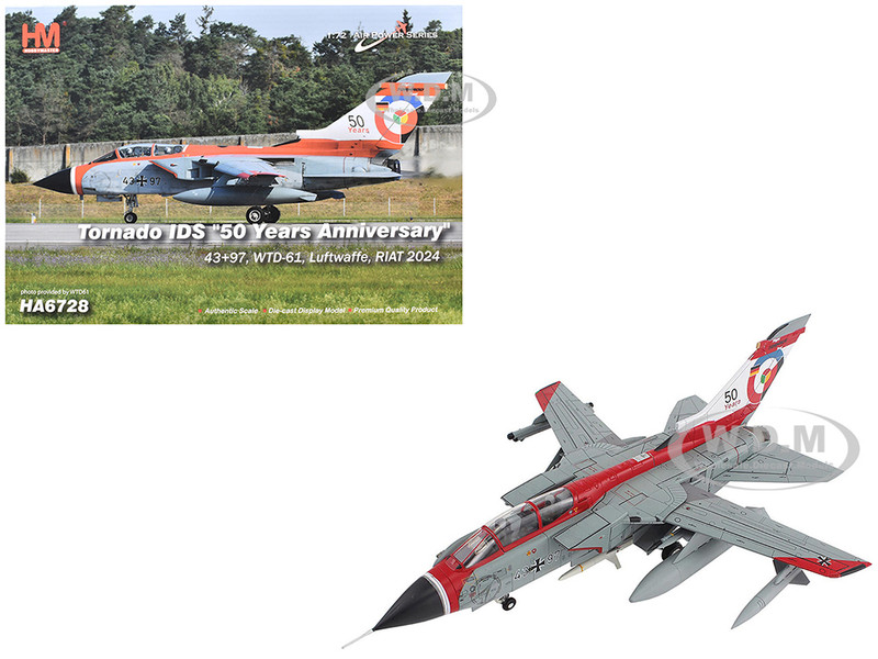 Panavia Tornado IDS Aircraft 43 97 WTD 61 50 Years Royal International Air Tattoo 2024 German Luftwaffe Air Power Series 1/72 Diecast Model Hobby Master HA6728