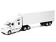 Kenworth T680 Truck White with Dry Van Trailer White Long Haul Trucker Series 1/32 Diecast Model New Ray 12543