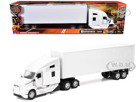 Kenworth T680 Truck White with Dry Van Trailer White Long Haul Trucker Series 1/32 Diecast Model New Ray 12543