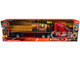 Kenworth T680 Truck Red and Flatbed Trailer with Forklift and Hay Load Long Haul Trucker Series 1/32 Diecast Model New Ray 12753
