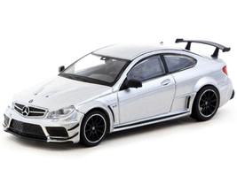 Mercedes Benz C 63 AMG Coupe Black Series Silver Metallic Global64 Series 1/64 Diecast Model Tarmac Works T64G-009-SL