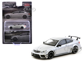 Mercedes Benz C 63 AMG Coupe Black Series Silver Metallic Global64 Series 1/64 Diecast Model Tarmac Works T64G-009-SL