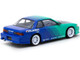 Nissan Silvia S13 Vertex RHD Right Hand Drive Falken Tires Green and Blue wuth Carbon Hood Global64 Series 1/64 Diecast Model Tarmac Works T64G-025-FA