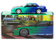 Nissan Silvia S13 Vertex RHD Right Hand Drive Falken Tires Green and Blue wuth Carbon Hood Global64 Series 1/64 Diecast Model Tarmac Works T64G-025-FA