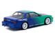 Nissan Silvia S13 Vertex RHD Right Hand Drive Falken Tires Green and Blue wuth Carbon Hood Global64 Series 1/64 Diecast Model Tarmac Works T64G-025-FA