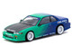 Nissan Silvia S13 Vertex RHD Right Hand Drive Falken Tires Green and Blue wuth Carbon Hood Global64 Series 1/64 Diecast Model Tarmac Works T64G-025-FA