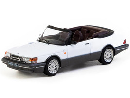 Saab 900 Turbo Convertible White and Gray Global64 Series 1/64 Diecast Model Tarmac Works T64G-067-WH