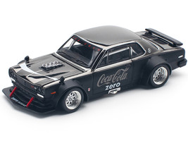 Skyline GT R V8 Drift Hakosuka RHD Right Hand Drive Coca Cola Zero Dark Chrome and Black 1/64 Diecast Model Car Pop Race PR640144