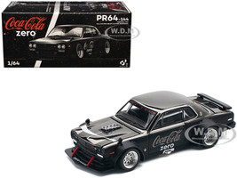 Skyline GT R V8 Drift Hakosuka RHD Right Hand Drive Coca Cola Zero Dark Chrome and Black 1/64 Diecast Model Car Pop Race PR640144