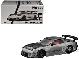 Mazda RX 7 RE Amemiya RHD Right Hand Drive Silver Metallic with Carbon Hood Japan Minicar a Gogo Exclusive 1/64 Diecast Model Car Pop Race PR640275