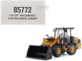 CAT Caterpillar 906 Electric Compact Wheel Loader Yellow with Operator High Line Series 1/50 Diecast Model Diecast Masters 85772