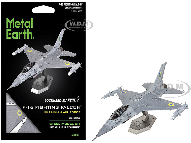 Model Kit Lockheed Martin F 16 Fighting Falcon Aircraft Ukrainian Air Force Moderate Difficulty Steel Model Metal Earth ME1046U