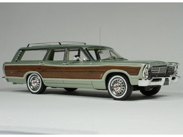 1967 Ford Country Squire Wagon Lime Gold Metallic with Woodgrain Sides and Green Interior Limited Edition to 200 pieces Worldwide 1/43 Model Car Goldvarg Collection GC-047A