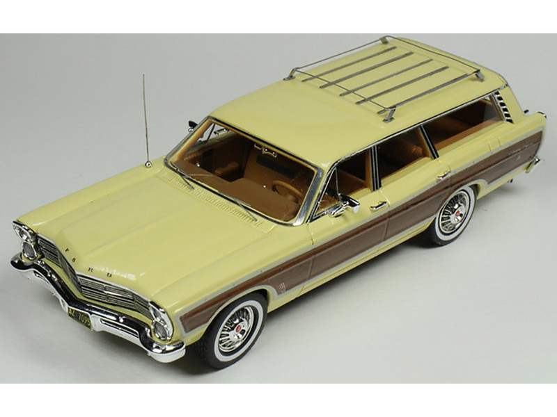 1967 Ford Country Squire Wagon Springtime Yellow with Woodgrain Sides Limited Edition to 200 pieces Worldwide 1/43 Model Car Goldvarg Collection GC-047B