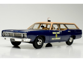 1970 Ford Country Squire Wagon Police Car Nassau County Police Department Blue and Tan Limited Edition to 200 pieces Worldwide 1/43 Model Car Goldvarg Collection GC-094