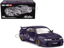 Nissan Skyline GT R R33 Active Carbon R V2 RHD Right Hand Drive Purple Carbon Designed by Jun Imai Kaido House Special 1/64 Diecast Model Car Mini GT KHMG163