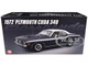 1972 Plymouth Cuda 340 Black with White Stripes Top and Interior Limited Edition to 490 pieces Worldwide 1/18 Diecast Model Car ACME A1806137