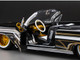 1961 Chevrolet Impala Open Convertible Lowrider Black with Gold Graphics American Collectibles Series 1/18 Diecast Model Car Sun Star SS-2110